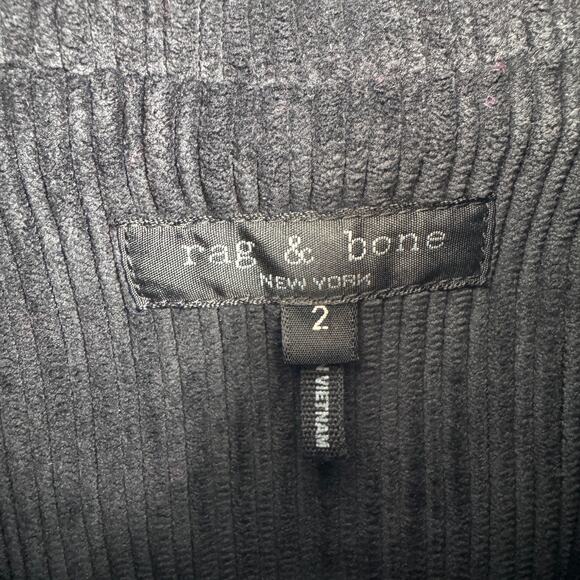 Rag & Bone Slade Blazer Black Corduroy‎ Fall Blazer Capsule Wardrobe Size 2 - Picture 6 of 11